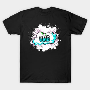 OMG - Trendy Gamer - Cute Sarcastic Slang Text - Social Media - 8-Bit Graphic Typography T-Shirt